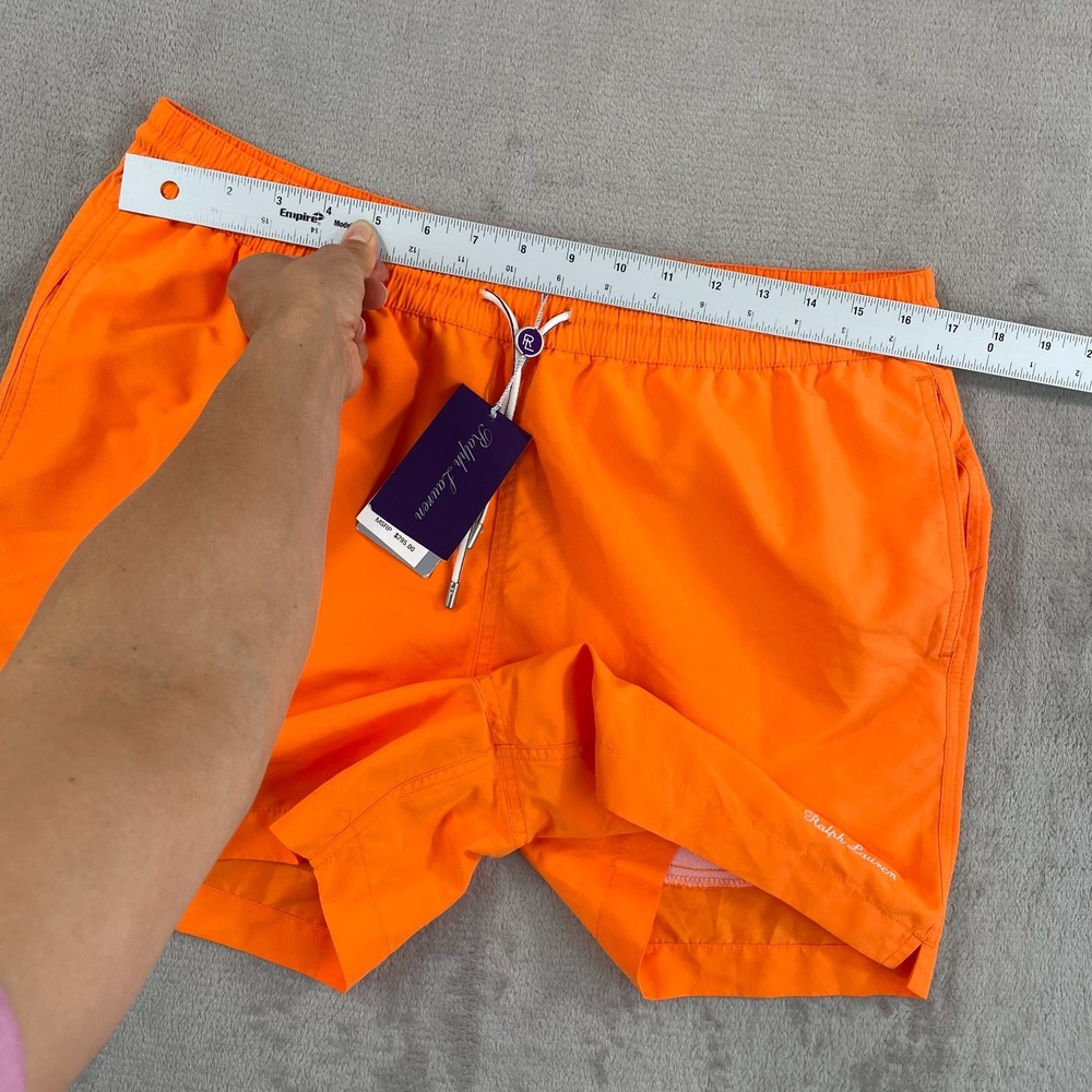Polo Ralph Lauren Purple Label‎ Amalfi Swim Trunks Men Large Orange Pop NWT $295 - Picture 9 of 11